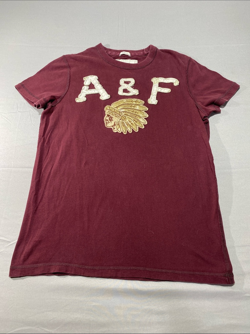 Abercrombie & Fitch Kids' Maroon Short Sleeve Logo Tee
